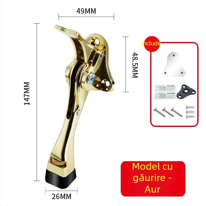 Stop de ușă cu partea superioară din cauciuc, corp din aliaj, model 1, stil chinezesc nou