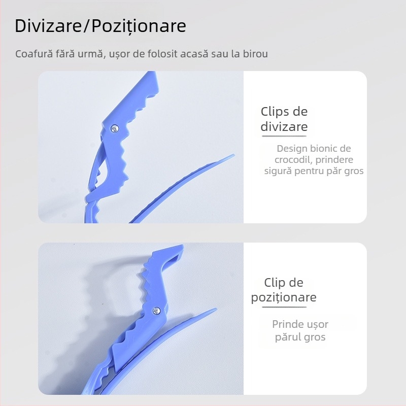 Clește de păr Marianne – clip crocodil fără cusur, ușor de folosit pentru separarea părului – Model 9020