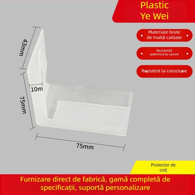 Protecție de colț din plastic pentru rafturi – Ning Luo, anti-coliziune, margine întărită