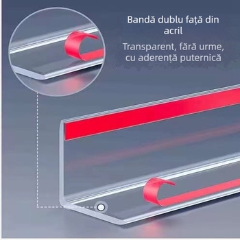 Protector transparent pentru colțul peretelui HSZ, material PC, pentru uși și colțuri de pereți, protecție anti-coliziune, fără găurire