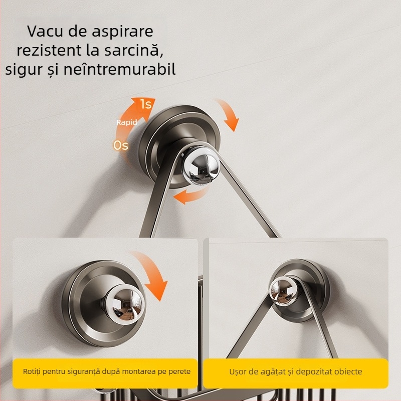 Organizator de bucătărie montat pe perete pentru ceapă, ghimbir și usturoi — oțel carbon, încărcare până la 5 kg, finisaj plastic spray, model Cftg13999nyb