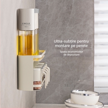Raft de mur pentru condimente din oțel inoxidabil – bucătărie, depozitare sticle condimente, montaj fără găuri