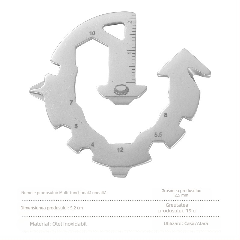 Cardă EDC 15 în 1 — oțel inoxidabil, unealtă multifuncțională pentru exterior, casă și colecție