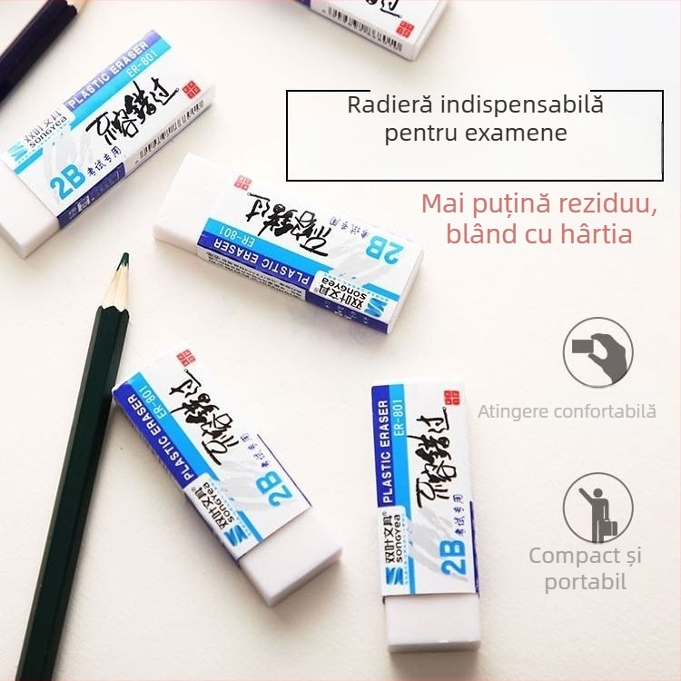 Radieră Double Leaf 801, PVC plastic, stil desen animat, pentru șters