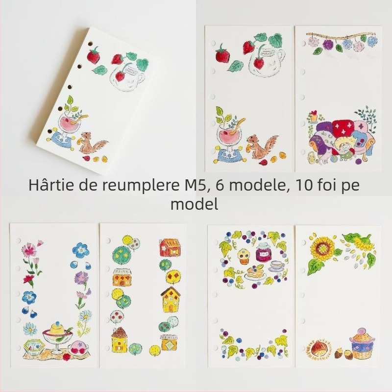 Agendă cu pagini interioare din pulpă de lemn brut, 40 de foi, foi detașabile pentru înlocuire