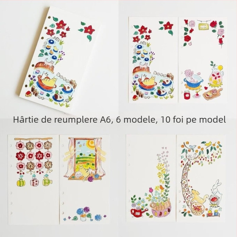 Agendă cu pagini interioare din pulpă de lemn brut, 40 de foi, foi detașabile pentru înlocuire