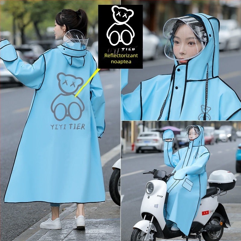 Poncho de ploaie EVA pentru adulți, potrivit pentru motocicletă/mașină electrică, cu posibilitate de personalizare