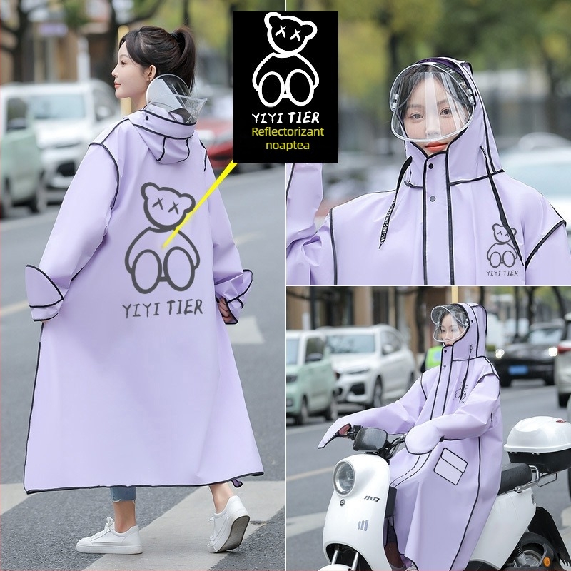 Poncho de ploaie EVA pentru adulți, potrivit pentru motocicletă/mașină electrică, cu posibilitate de personalizare