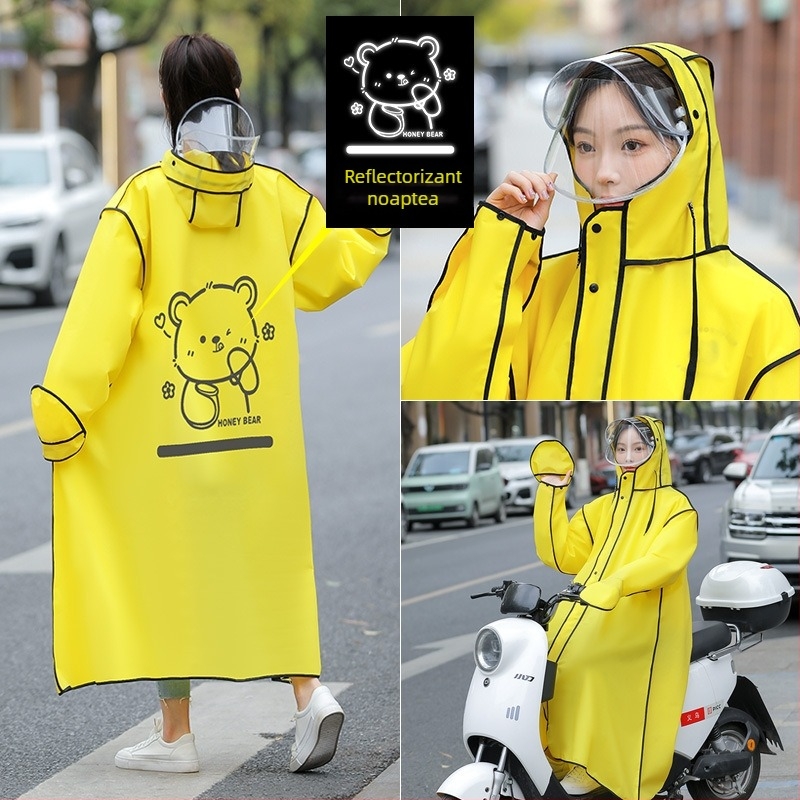 Poncho de ploaie EVA pentru adulți, potrivit pentru motocicletă/mașină electrică, cu posibilitate de personalizare