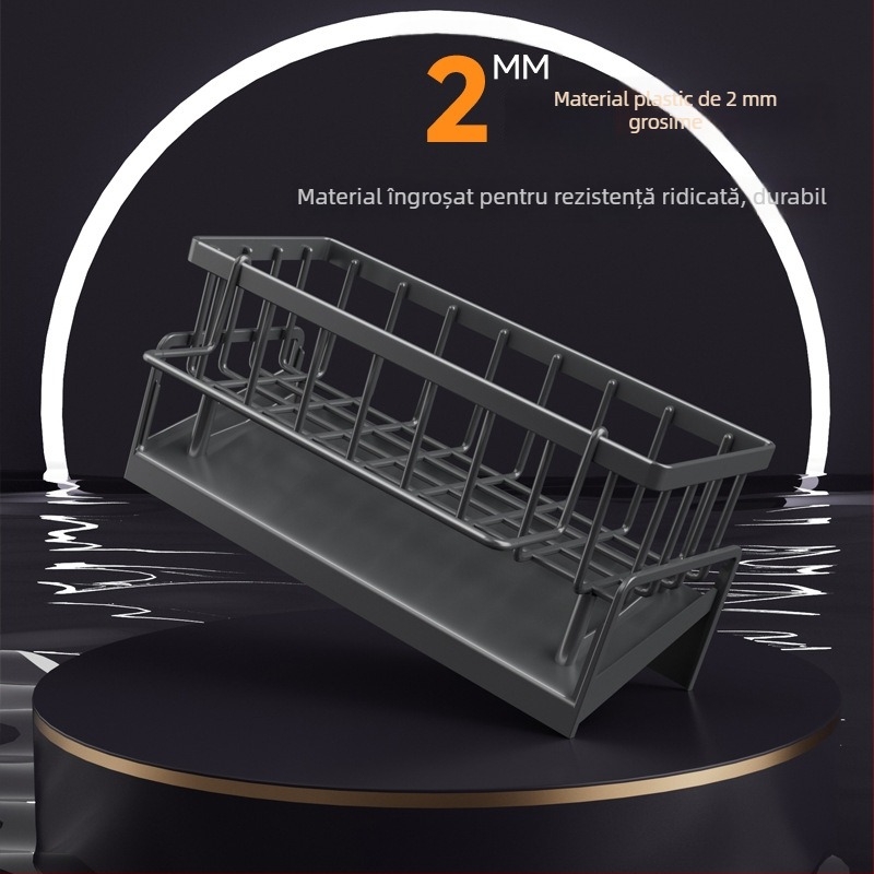 Kaihong organizator plastic pliabil, multifuncțional pentru perete, fără montaj, pentru chiuvetă