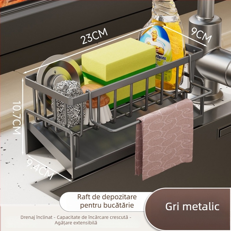Kaihong organizator plastic pliabil, multifuncțional pentru perete, fără montaj, pentru chiuvetă