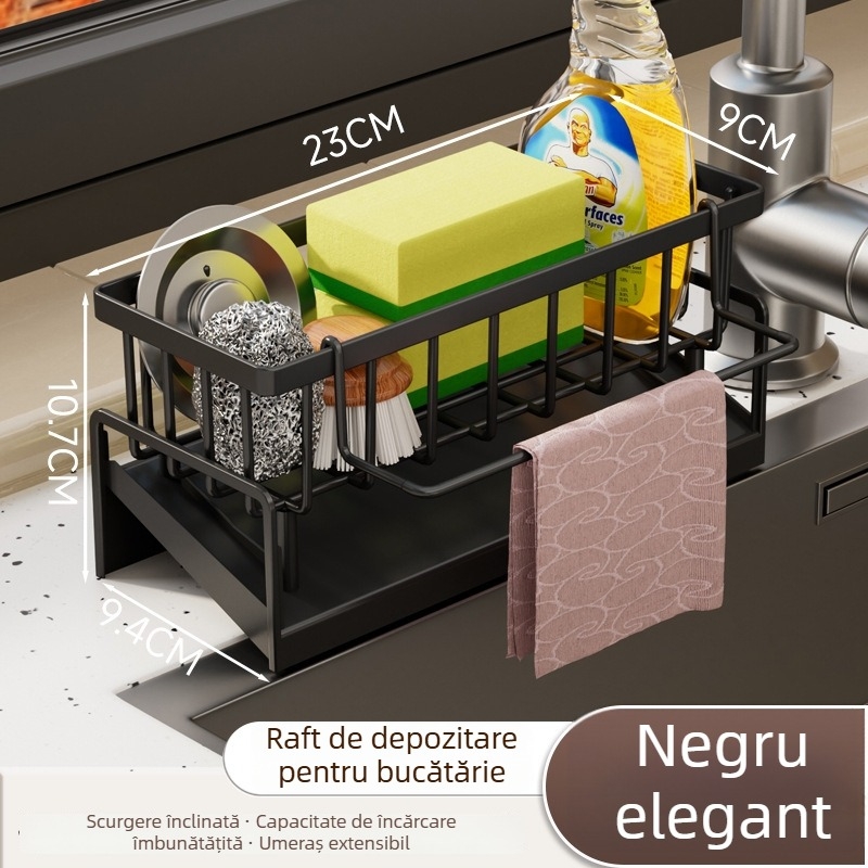 Kaihong organizator plastic pliabil, multifuncțional pentru perete, fără montaj, pentru chiuvetă