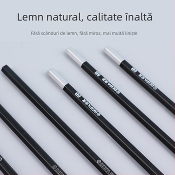 Beifa 12 buc HB-8B creioane grafice profesionale pentru desen – corp din lemn, pentru artiști și studenți