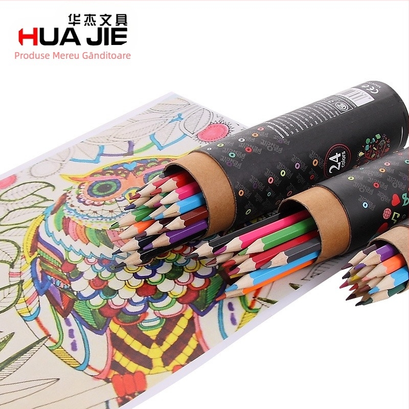 Hua Jie creioane pentru copii WR6010 – corp din plastic, ambalaj tub de hârtie, pentru elevi