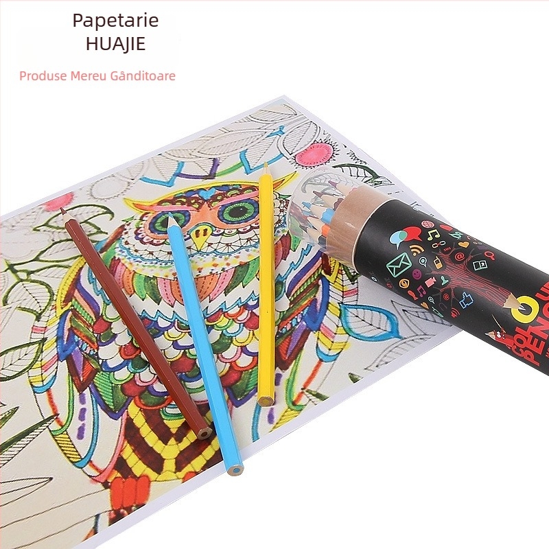 Hua Jie creioane pentru copii WR6010 – corp din plastic, ambalaj tub de hârtie, pentru elevi