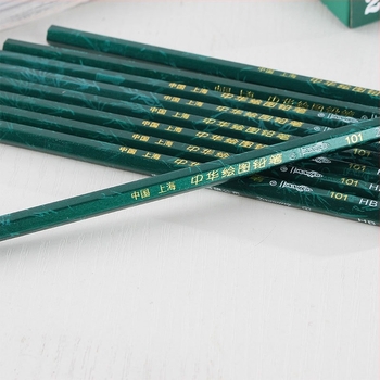 Set de creioane din lemn pentru desen, 12 bucăți în cutie, cu nuanțe de duritate HB, 2H, 3H, B, 2B, 4B, 6B; potrivit pentru copii și elevi.