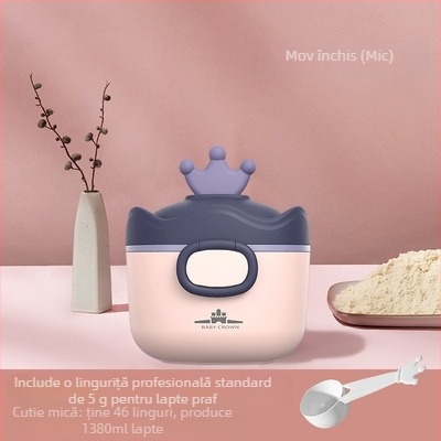 Cutie de depozitare pentru lapte praf pentru nou-născuți, portabilă, sigilată, cu design cu două compartimente, din plastic