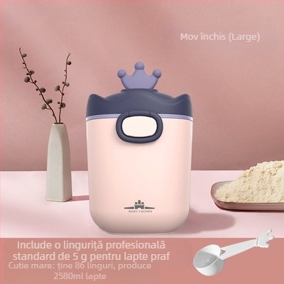 Cutie de depozitare pentru lapte praf pentru nou-născuți, portabilă, sigilată, cu design cu două compartimente, din plastic