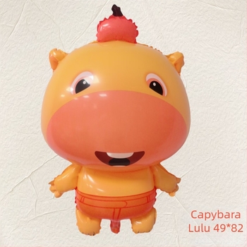 Balon-jucărie capybara în stil desen animat — din plastic, formă de animal de desene animate, model WJ-333