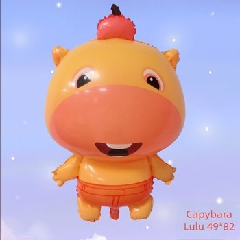 Balon-jucărie capybara în stil desen animat — din plastic, formă de animal de desene animate, model WJ-333