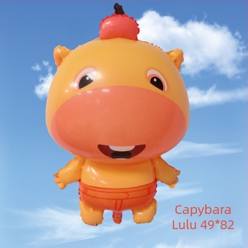Balon-jucărie capybara în stil desen animat — din plastic, formă de animal de desene animate, model WJ-333