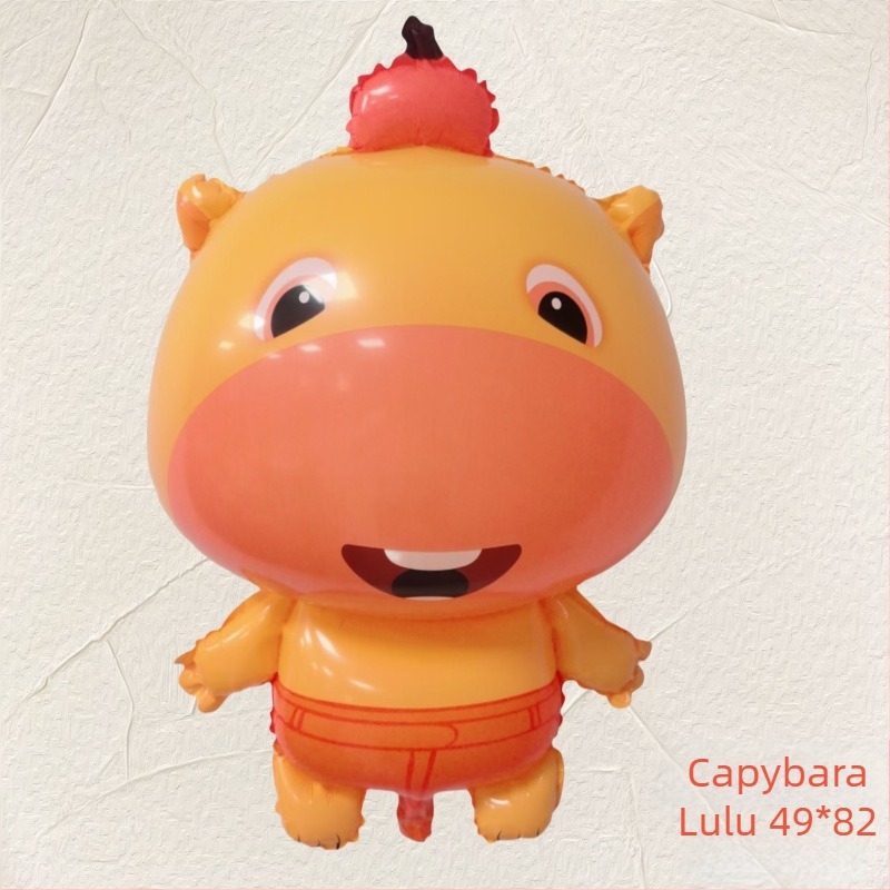 Balon-jucărie capybara în stil desen animat — din plastic, formă de animal de desene animate, model WJ-333