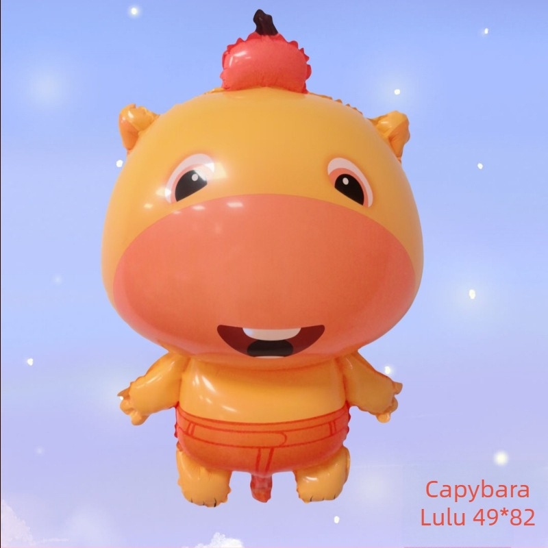 Balon-jucărie capybara în stil desen animat — din plastic, formă de animal de desene animate, model WJ-333