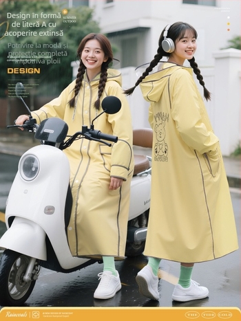 Poncho de ploaie pentru bicicletă, adulți, material PVC cu strat impermeabil PU, pentru o singură persoană