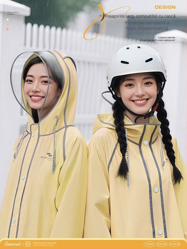 Poncho de ploaie pentru bicicletă, adulți, material PVC cu strat impermeabil PU, pentru o singură persoană