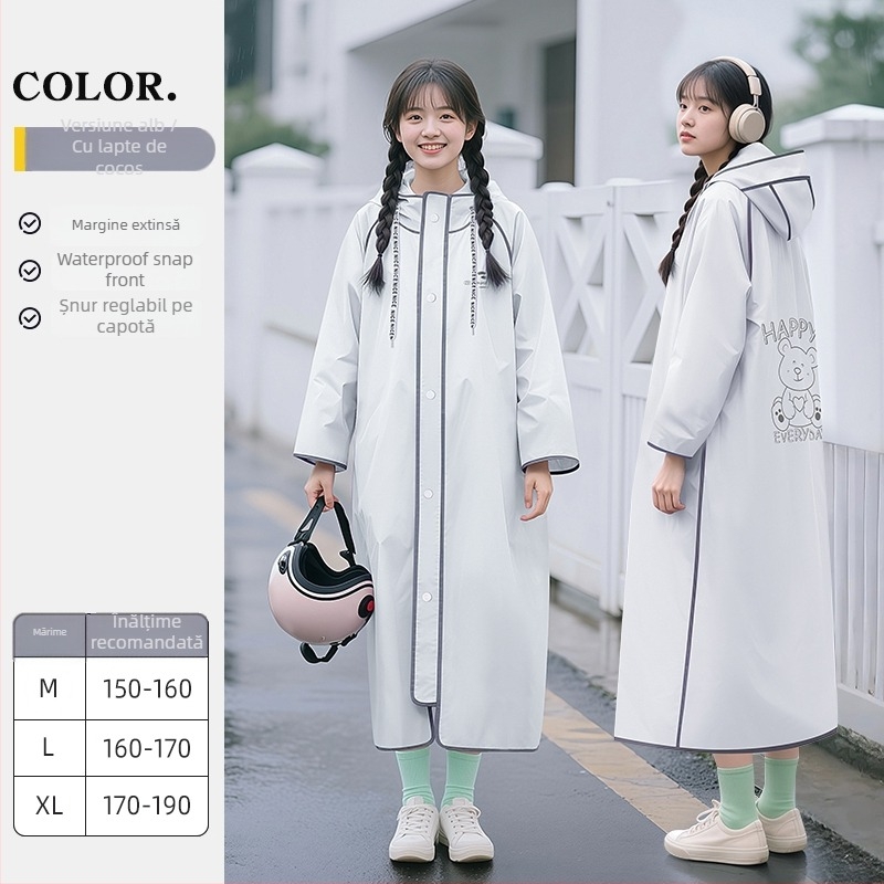 Poncho de ploaie pentru bicicletă, adulți, material PVC cu strat impermeabil PU, pentru o singură persoană