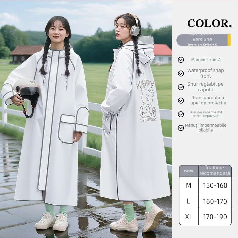 Poncho de ploaie pentru bicicletă, adulți, material PVC cu strat impermeabil PU, pentru o singură persoană