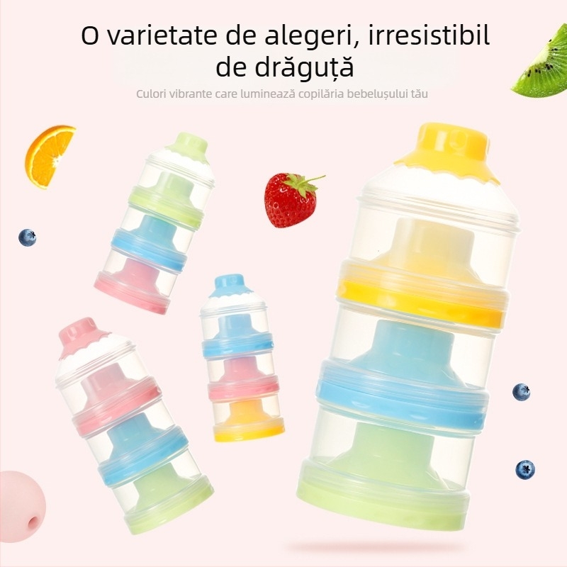 Smoked Cutie pentru lapte praf cu trei straturi – portabilă, material sigur, rezistentă la temperaturi înalte, pentru nou-născuți până la 3 ani (Cod de bare 6971109130162)