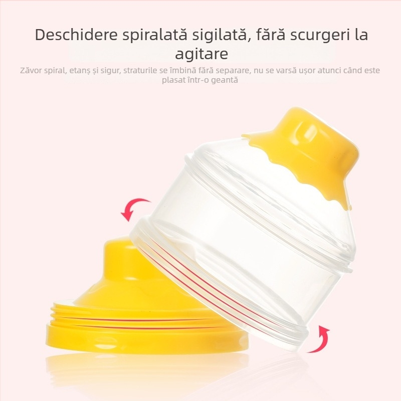 Smoked Cutie pentru lapte praf cu trei straturi – portabilă, material sigur, rezistentă la temperaturi înalte, pentru nou-născuți până la 3 ani (Cod de bare 6971109130162)