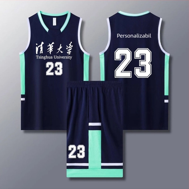 Set personalizat baschet pentru copii – tricou și vestă unisex din poliester, potrivit pentru vară, primăvară și toamnă