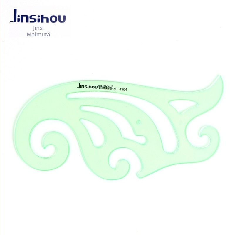 Șablon de desen Golden Monkey cu 26 modele diferite, forme rotunde, ovale și pătrate, din plastic, riglă multifuncțională