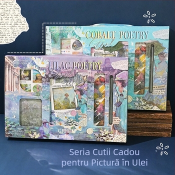 Set jurnal pictură în ulei retro – Model ZN728 • 6 găuri • 80 pagini • Pagini interioare • Personalizare disponibilă