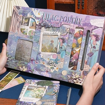 Set jurnal pictură în ulei retro – Model ZN728 • 6 găuri • 80 pagini • Pagini interioare • Personalizare disponibilă