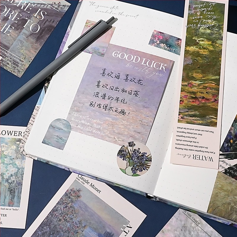 Set jurnal pictură în ulei retro – Model ZN728 • 6 găuri • 80 pagini • Pagini interioare • Personalizare disponibilă