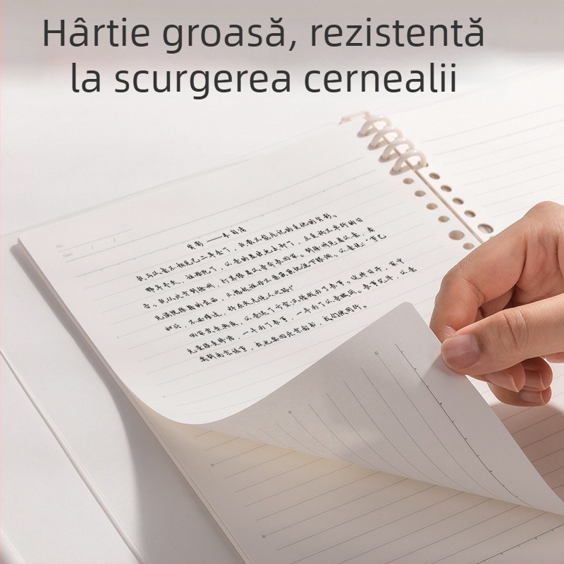 Deli HA540-1 Carcasă pentru caiet cu foi detașabile, pagini liniate, 40 de pagini, foi interioare detașabile, compatibilă cu găuri 20/26