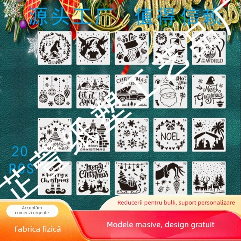 Șablon de pictură decupat de Crăciun - Qixuan, material PET, Nu este importat, autorizare IP: Nu