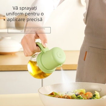 Recipient din sticlă pentru ulei de bucătărie, cu funcție de pulverizare, rezistent la temperaturi înalte, construcție etanșă și îngroșată, capacitate mare