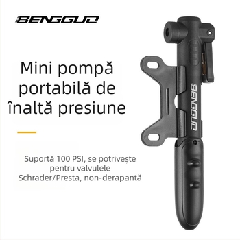 Pompa manuală pentru bicicletă, corp din plastic, 0,114 kg, pentru biciclete
