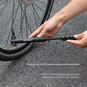 Pompa manuală pentru bicicletă, corp din plastic, 0,114 kg, pentru biciclete