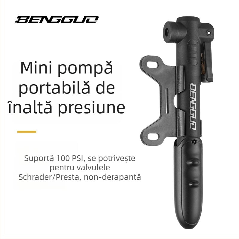 Pompa manuală pentru bicicletă, corp din plastic, 0,114 kg, pentru biciclete