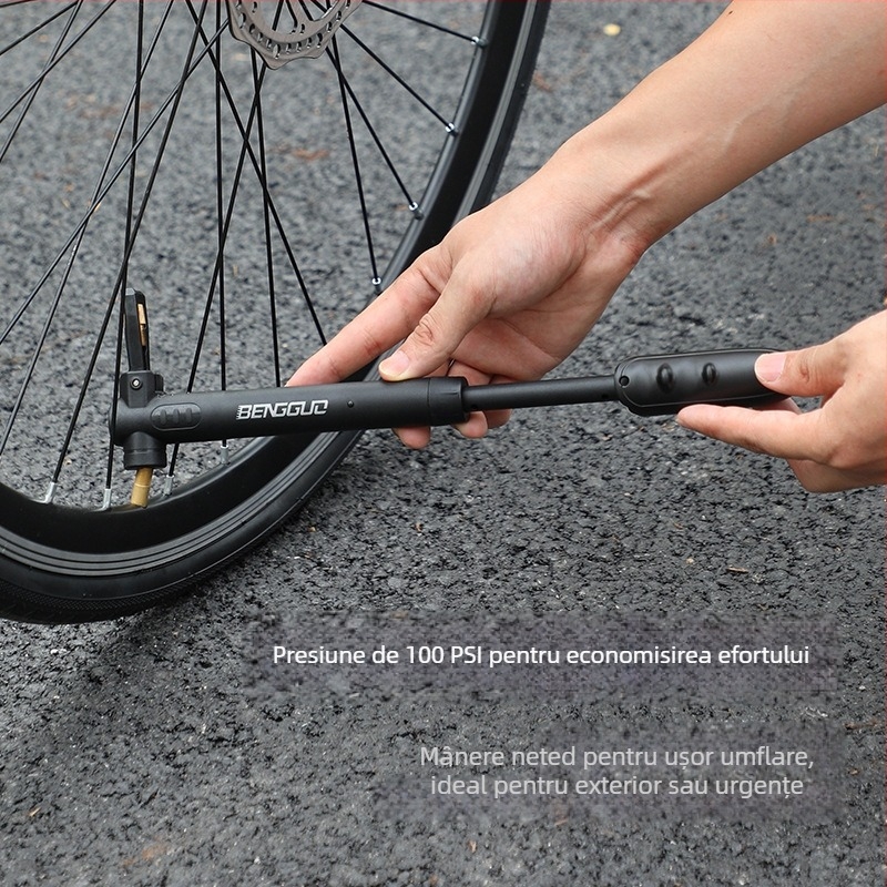 Pompa manuală pentru bicicletă, corp din plastic, 0,114 kg, pentru biciclete