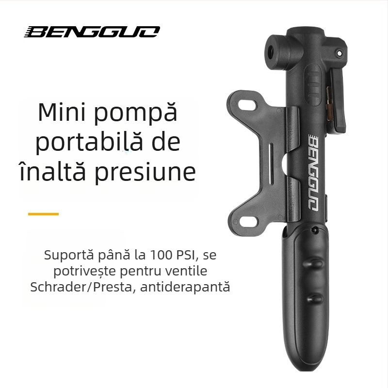 Pompa manuală pentru bicicletă, corp din plastic, 0,114 kg, pentru biciclete
