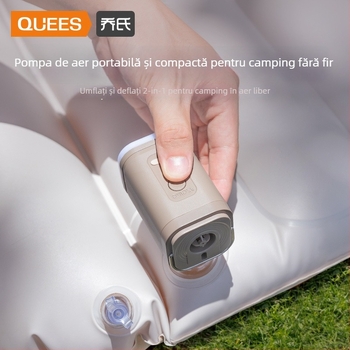 Pompa de aer electrică montată pe vehicul, pentru camping în aer liber și uz casnic, pompă de umflat/vid pentru saltele, USB, 70 L/min, afișaj digital