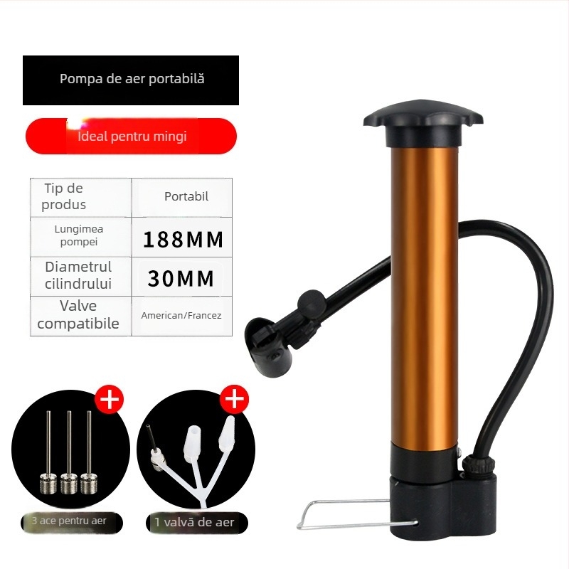 Pompa mini pentru bicicletă, micro pompă, model Dqt-001, tip valvei: Beautiful mouth, pentru bicicletă