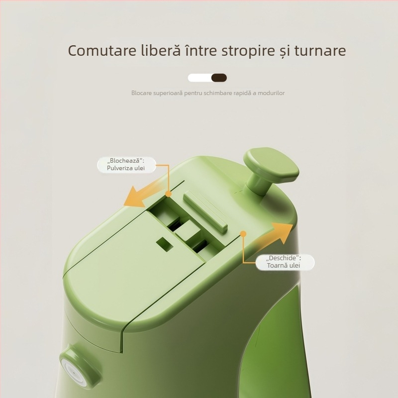 Spray pentru ulei cu pompă, materiale PP+ABS+Sticlă, stil modern minimalist, funcție de pulverizare a uleiului, lansare iarna 2025