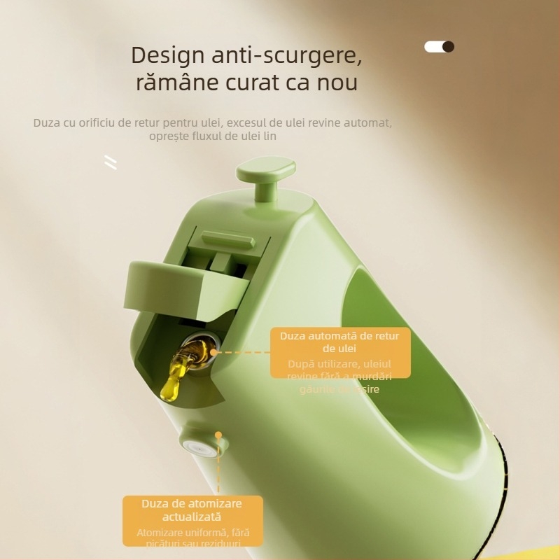 Spray pentru ulei cu pompă, materiale PP+ABS+Sticlă, stil modern minimalist, funcție de pulverizare a uleiului, lansare iarna 2025